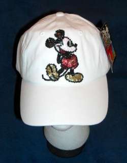 NWT DISNEY MICKEY MOUSE WHITE SEQUINNED HAT BLING  