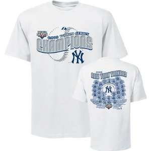 New York Yankees 2009 World Series Champions Lineup Roster Tee  