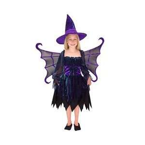   Spider Web Tie Witch with Hat Costume Girls Size 8 Toys & Games