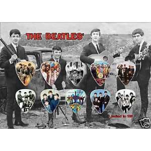 The Beatles (Black & White) Guitar Pick Display Limited To 100