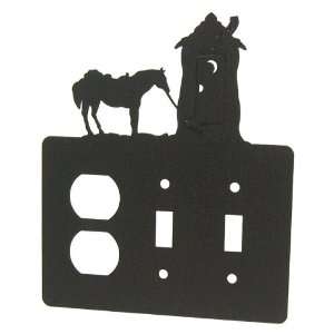  Tethered Horse & OUTHOUSE DOUBLE SWITCH/OUTLET PLATE