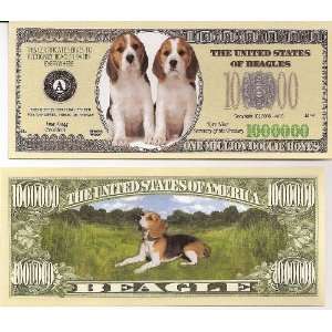  Beagle $Million Dollar$ Novelty Bill Collectible 
