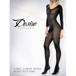  Extreme Hoisiery Sheer Open Croth Body Stocking Black, One 