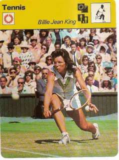1977 SPORTSCASTER CARD BILLIE JEAN KING TENNIS  