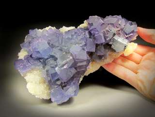 Blue Purple Fluorite and Galena on Quartz, Bingham, New Mexico  