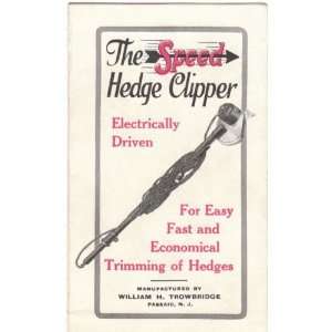   1930 Brochure The Speed Hedge Clipper Passaic N.J. 