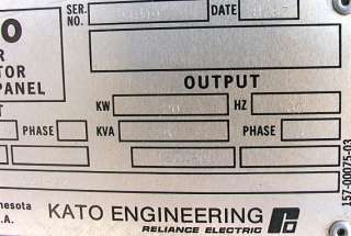 20KW KATO Engineering Motor Generator Clean Power Unit  