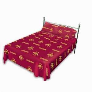Iowa State Cyclones Printed Sheet Set Queen   Solid