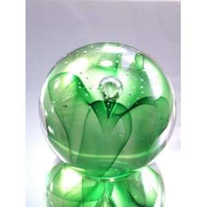 Murano Design Green Teap Drop Rainbow Glass Paperweight 