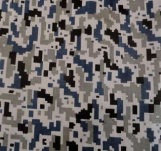 Dark Blue Grey Black Digital Camo Dog Collar Camouflage  