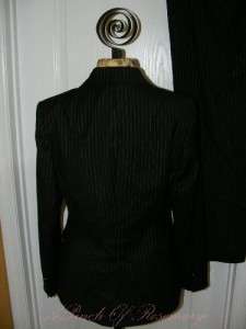 Calvin Klein Black Pinstriped Pant Suit Sz 8 NWT  