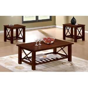  Table Set With One Coffee Table And Two End Tables In Antique Wood 