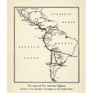  1943 Print Pan American Highway Road Mexico Central Latin 