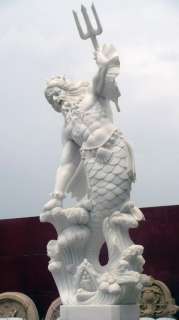 Marble Statue of Neptune or Poseidon, all hand carved  