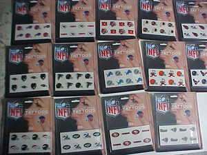 NFL TATTOOS FOR FACE 8 NEW IN PACKAGE & ON SALE  
