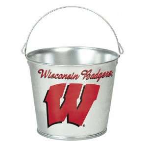  Wisconsin Badgers Bucket 5 Quart Galvanized Pail Sports 