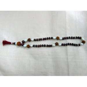  Rosewood & Pearls Combination Yoga Meditation Shiva Mala 54+1 Beads 