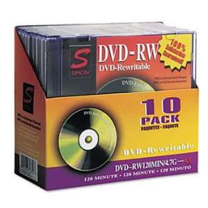  Simon DVD+RW Rewritable Disc DISC,DVD+RW,4X,JC,10PK,SR 