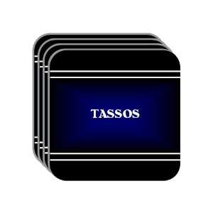 Personal Name Gift   TASSOS Set of 4 Mini Mousepad Coasters (black 