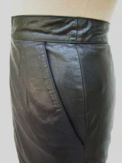 Tannery West Black Genuine Leather Pencil Skirt Sz 6  