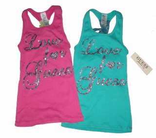 NEW~GUESS KIDS~LOVE~SPARKLY TANK TOP~7/8, 10/12, 14, 16  