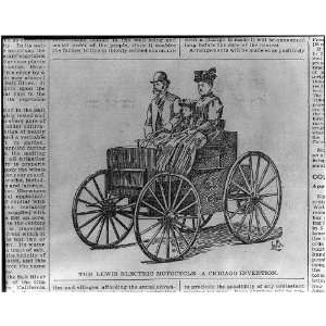  Lewis electric motorcycle,Chicago invention,newspaper 