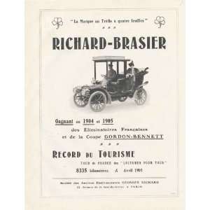  Richard Brasier Motor Car Advert 1905