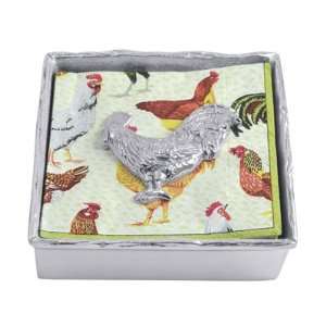 Mariposa Twig Napkin Box with Rooster Weight  Kitchen 