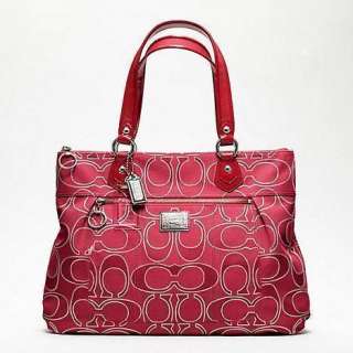   Red Poppy Signature Lurex Glam Shoulder Tote Bag Handbag Purse  