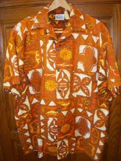 60s Vintage Hawaiian Shirt Aloha Evelyn Margolis EUC L  