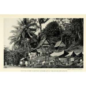  1926 Print Rubber Plantation Burton Holmes Tamils Housing 