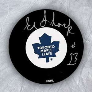  EDDIE SHACK Toronto Maple Leafs SIGNED Hockey Puck Sports 
