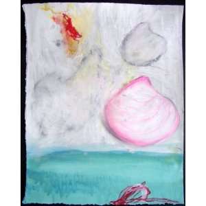  #5 with Shell, Original Painting, Home Decor Artwork 