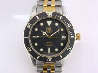 Vintage Tag Heuer 1000 Two Tone Submariner Mens Wrist Watch  
