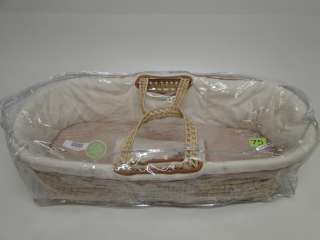 Tadpoles Organic Moses Basket with Love Embroidery, Natural cmbseo010 