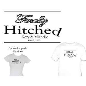 Shirts Hitched for Bride/ Groom Bridal Shower Gift Honeymoon Clothing 