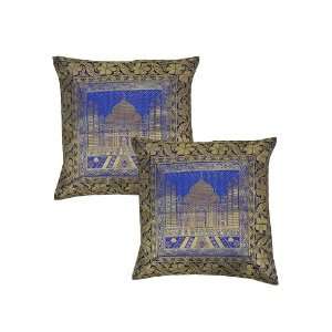  Indian Taj Mahal Design Pillow Cushion Cover Set Banarsi 