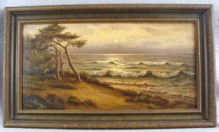 Antique Hensel 20c Impressionist O/C Seascape Painting  