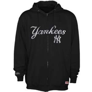   New York Yankees Black Team Applique Full Zip Hoodie Sweatshirt
