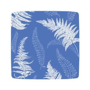  with Caspari Set of Two Fern Blue Square Paper Salad Plate 