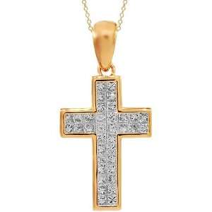    14K Rose Gold Diamond Cross Pendant 2.15 Ctw Avianne & Co Jewelry