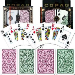   Jumbo Index   Green/Burgundy Set of 2   Playing Cards Copag Special