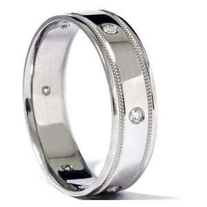    Mens 950 Palladium .18CT Diamond Comfort Wedding Ring Jewelry