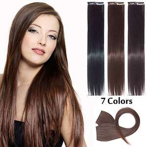 5Pcs New Girl Clip On Synthetic Charmming Long Straight Hair Extention 