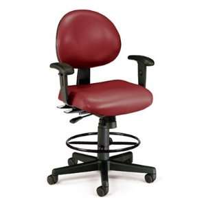   Wine 24 Hour Drafting Chair with arms 241 AA DK 603