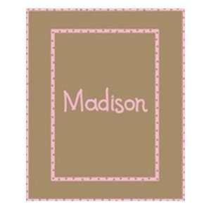    Personalized Baby Blanket with Double Polka Dot Border Baby