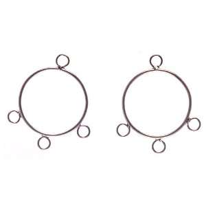  Chandelier Circle Earring Finding, Bright Silver, 2 Pc/Pkg 