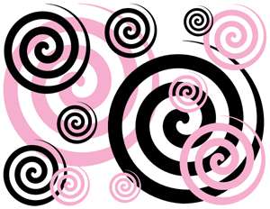 One Purchase receives FOUR Sticker Sheets of  Pink & Black Swirls 