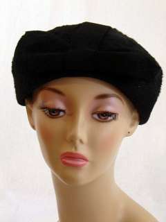 Vintage Elegant Ladies Black Felted Fur Hat Body Made In Austria 