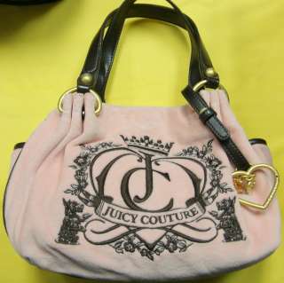 JUICY COUTURE PINK VELOUR SATCHEL PURSE YHRUS409 NWT 098689353234 